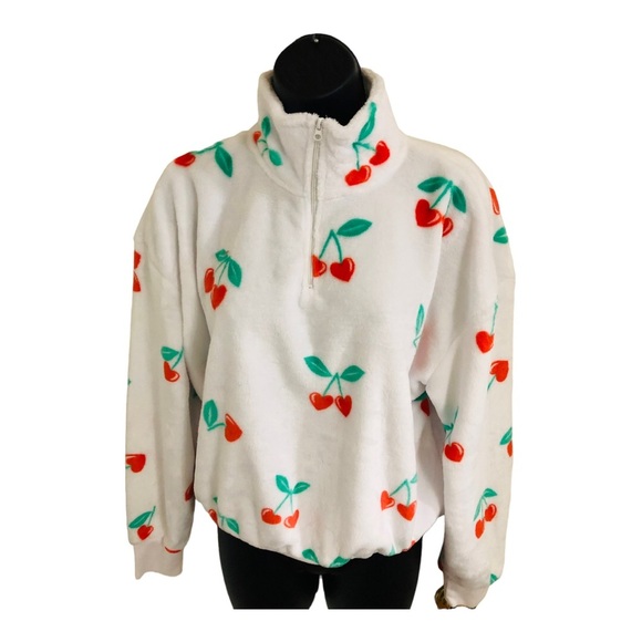 Cherry Print Fleece Pullover - Picture 8 of 12